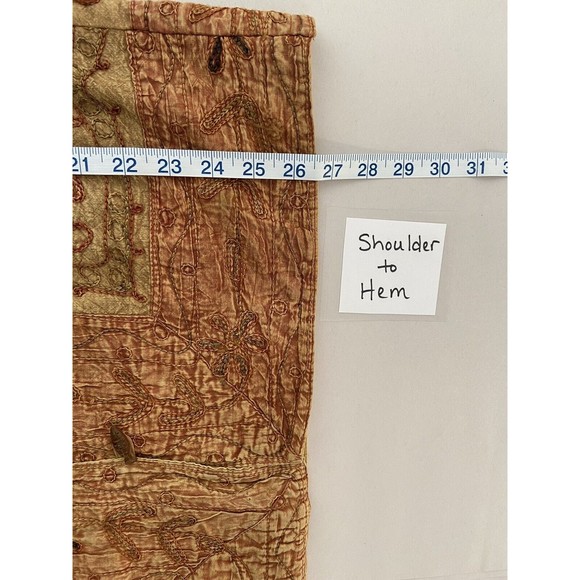 Vintage Orvis Kantha Jacket Womens Small Embroidered Elephant Lagenlook Artsy - Picture 11 of 16